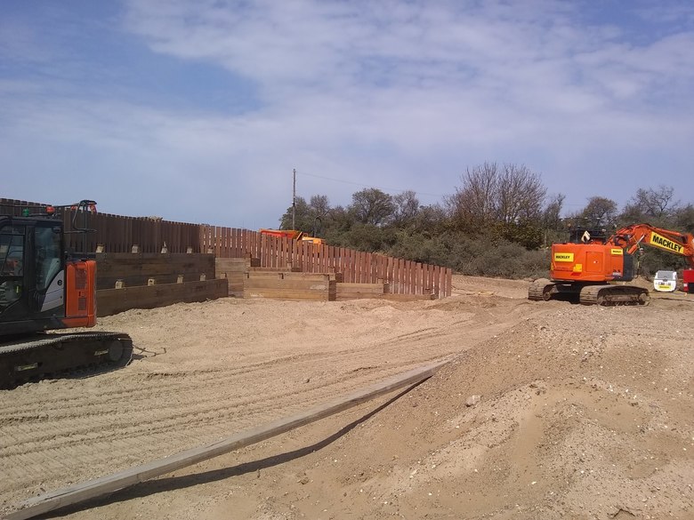 Timber facing and ILB ramp viewed from the beach