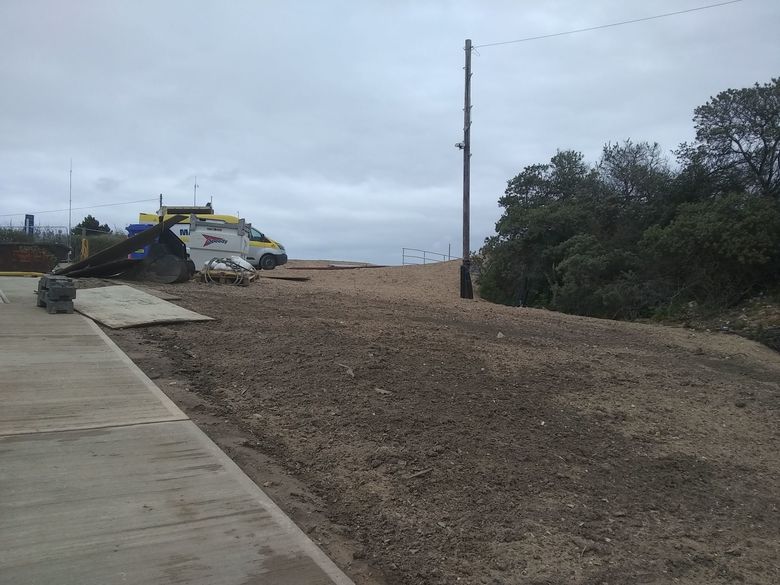 Tidying up the site beyond to the north of the ILB ramp