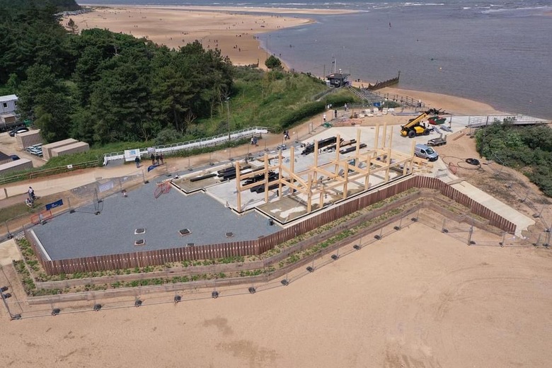 Aerial view, new lifeboat station