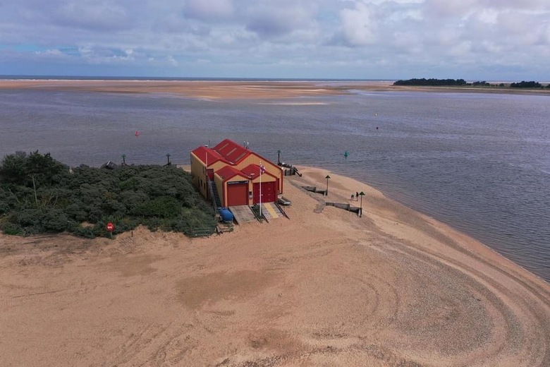 Aerial view, current lifeboat station