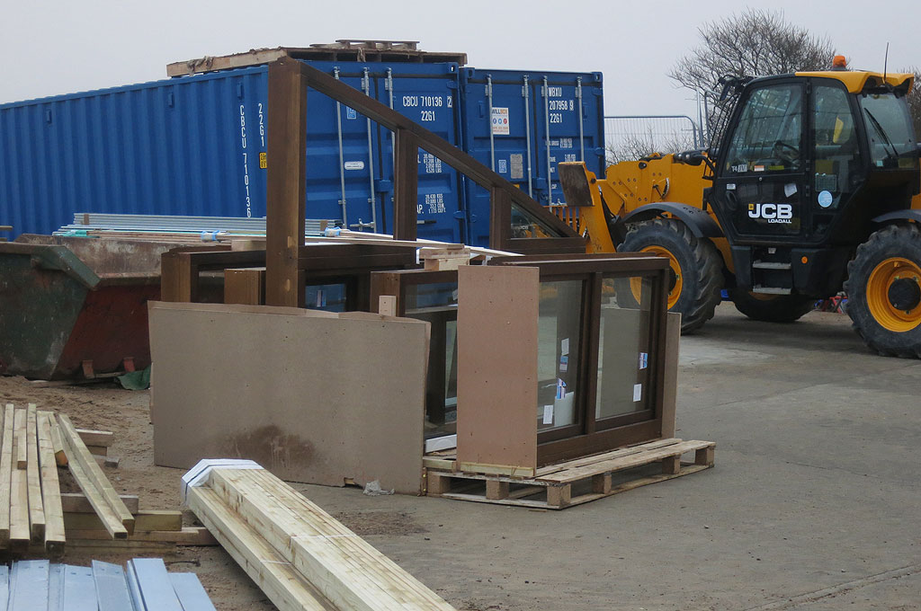 More window units delivered to site waiting to be installed