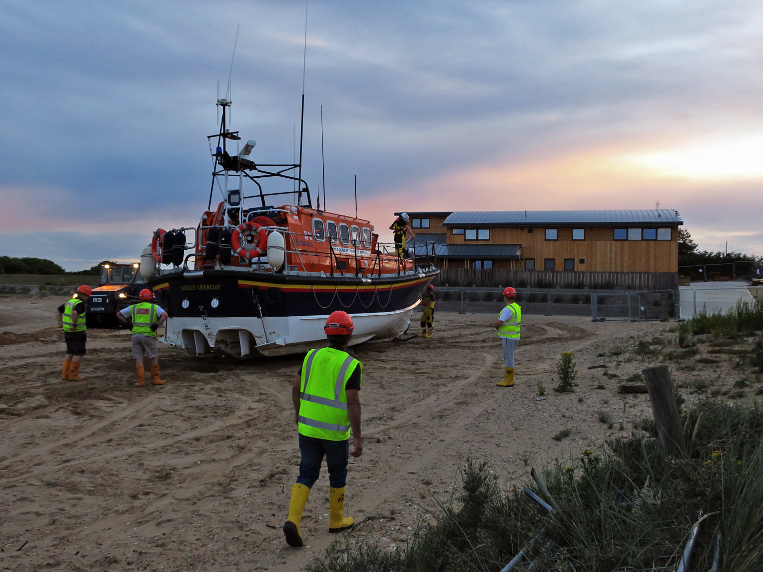 Still business as usual... recovering the Mersey at dusk after an evening exercise