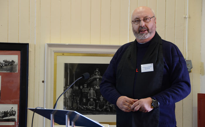 Station chaplain The Reverend Neil Woodruff leads the service of dedication