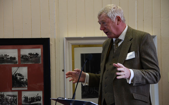 Robert Holland, a friend of Peter Wilcox, reads 'It's a shout'