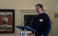 Wells Lifeboat Operations Manager Chris Hardy accepts the lifeboat on behalf of the station