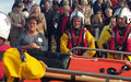 Jayne chatting with the crew before the ILB is launched