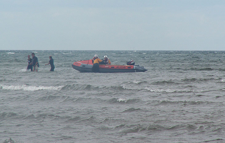 Riders brought ashore