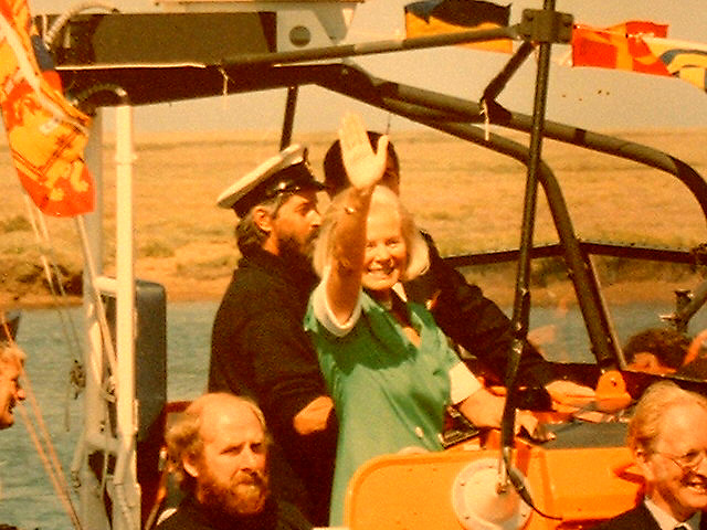 HRH Duchess of Kent aboard the Doris M Mann of Ampthill, 1990