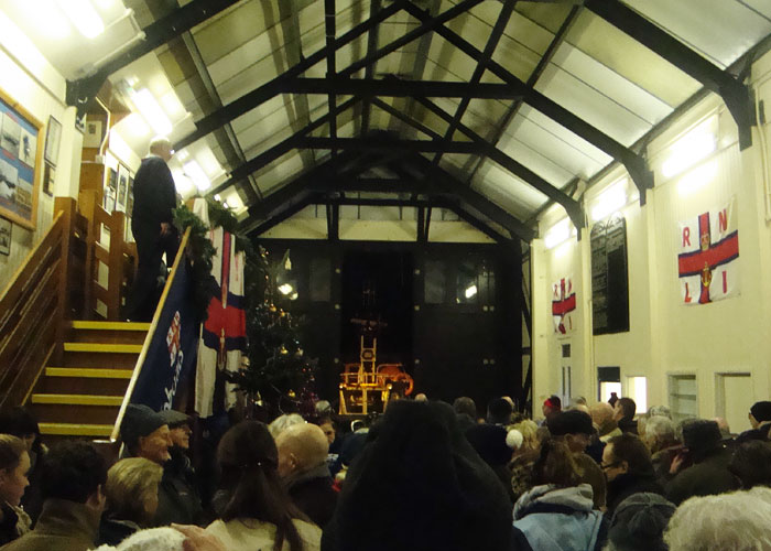 Packed boathouse for the 2015 Christmas Carol Service