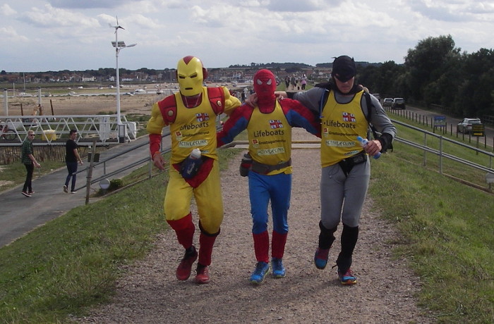 Great Superhero run team arrive in Wells (29/8/15)