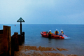 Wells inshore lifeboat launching at daybreak in heavy rain to join the search, 15/11/20