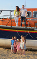 Wells Carnival Queen and attendents during a photocall on the lifeboat, 12 June 2014