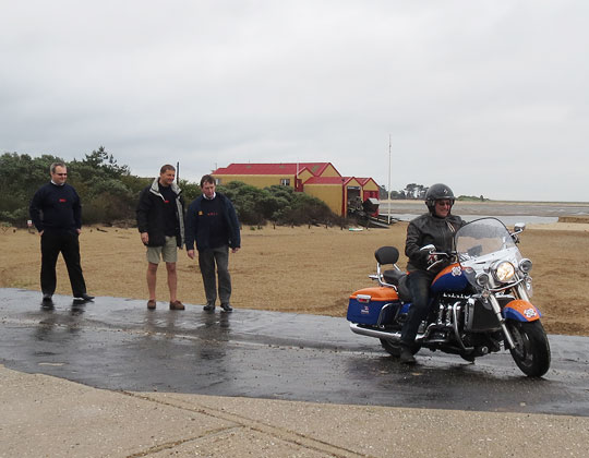 Starting off from Wells, waved off by crew and family