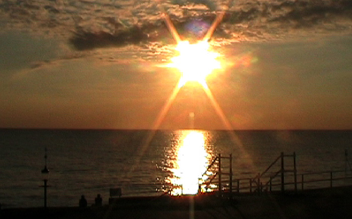 East West Bike Ride - sunset at 21.30 in Hunstanton