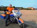 Matt Hawkes and his Triumph Rocket III Touring on the start line in Wells