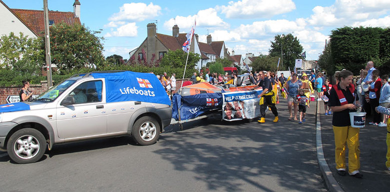 The station's carnival parade float at the end of Mill Road