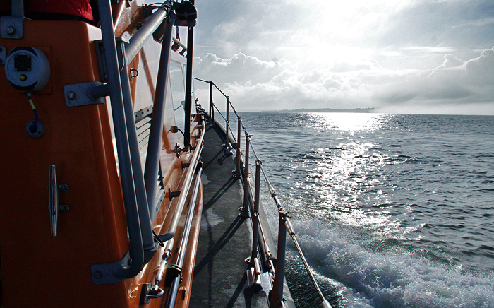 Shannon class lifeboat 13-07 approaching Wells (5/2/17)