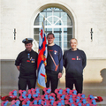 Wells crew (l-r) Nicky King, Kent Cooper and Ray West at the Battle Of Heligoland Bight Memorial Service