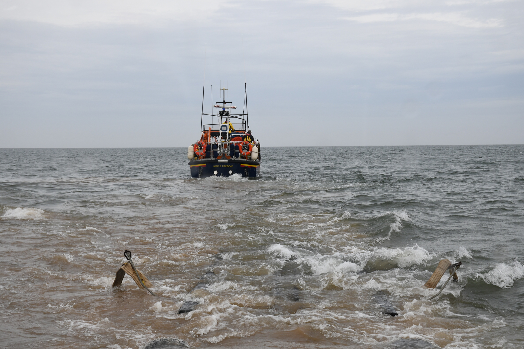 Lifeboat launching off Holkham beach, 15/5/22