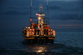 All-weather Lifeboat launches in Holkham Bay in the early hours on service to 'Kazmar', 14/7/22