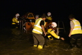 Launching the inshore lifeboat to  search for a man reported missing between Holkham and Wells