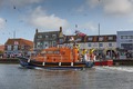 The newly named lifeboat arriving in the quay for a public welcome and dedication