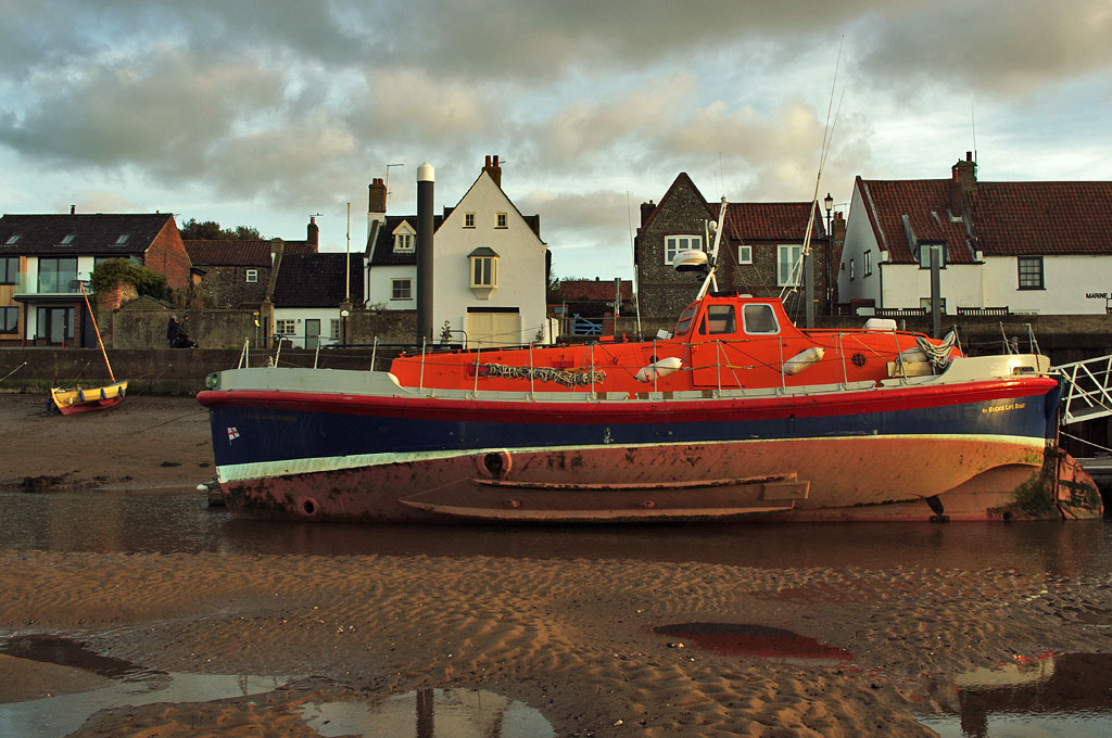 Former Buckie lifeboat 47' Watson-class 'Laura Moncur' temporarily at Wells, April 21