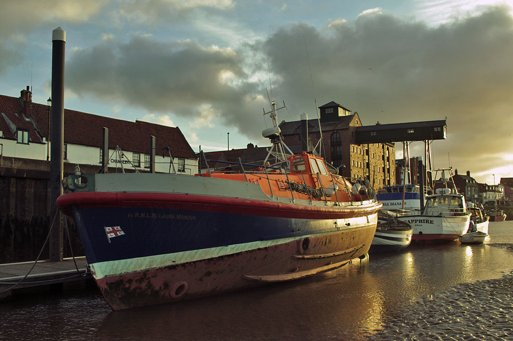 Former Buckie lifeboat 47' Watson-class 'Laura Moncur' temporarily at Wells, April 21