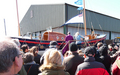 Lucy Lavers relaunch ceremony at Rescue Wooden Boats, Stiffkey (11/4/15)