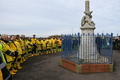 Today's crew paying their respect to past crews and those lost in the 1880 Eliza Adams tragedy