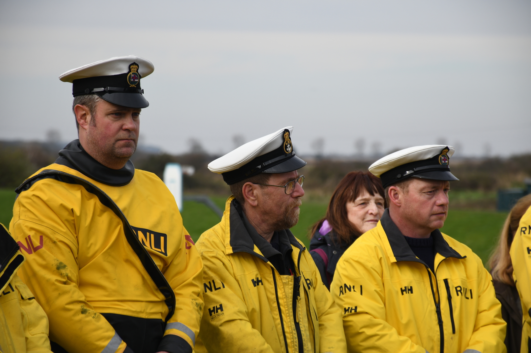 Coxswains Martin Emerson. Nicky King and Mark Frary at the memorial