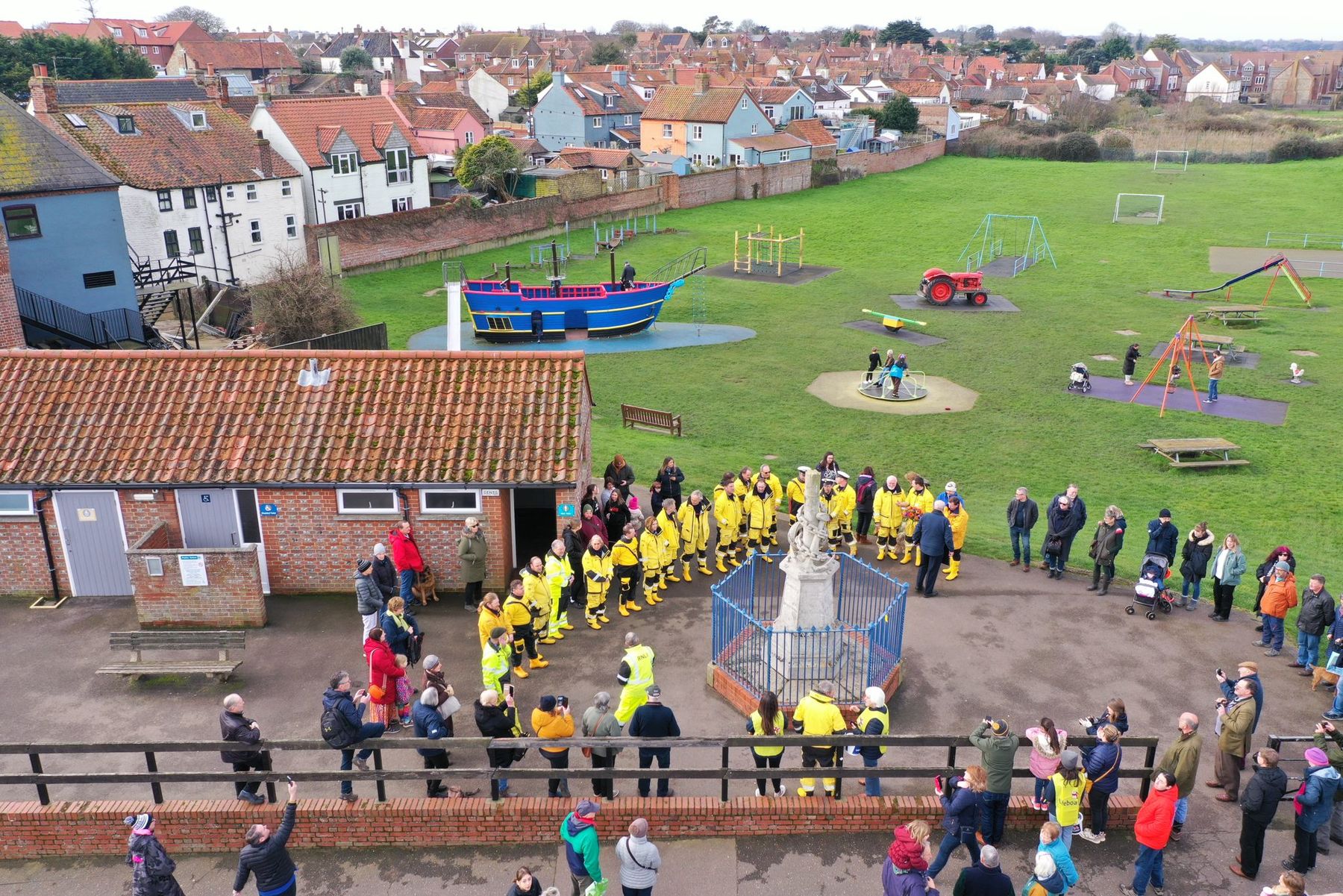 Crew and public pay their respects to the crew of the Wells lifeboat Eliza Adams tragically lost on service in 1880