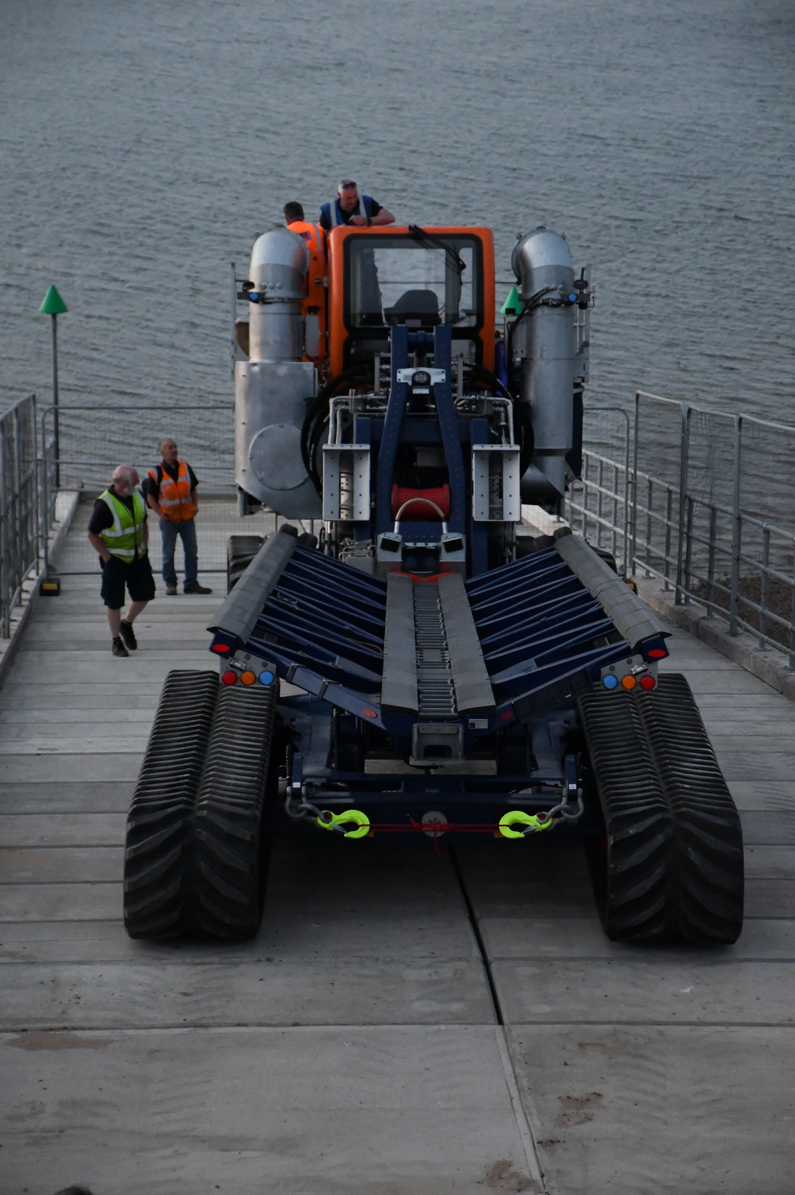 The SLRS safely delivered to its temporary home on the ALB ramp until the boathouse is finished