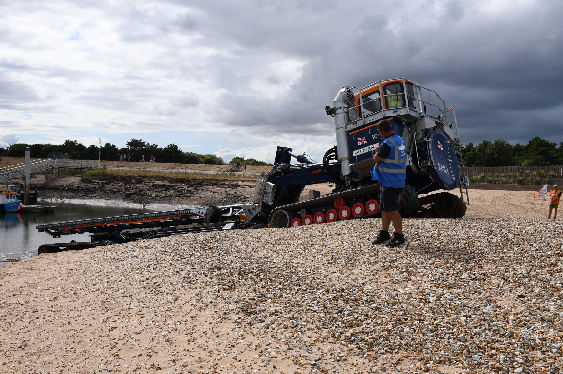 SLRS climbing up onto the back beach for driver training