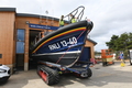 Relief lifeboat and SLRS leaving the boathouse