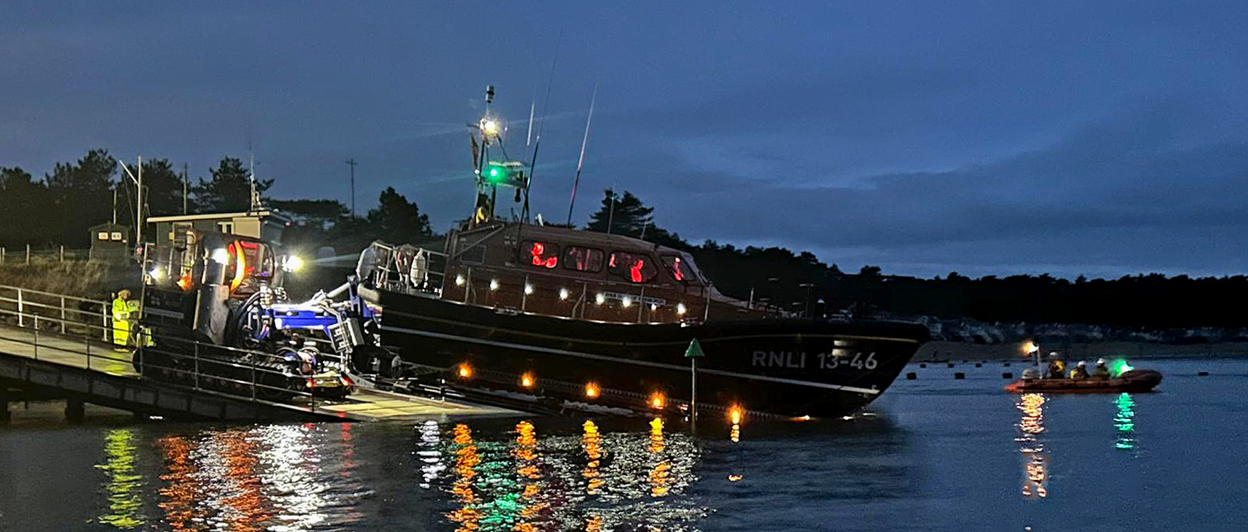 Wells lifeboats launching at night, March 23, pic MF