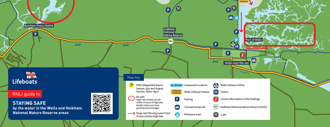 Sea Safety Map for Wells and Holkham