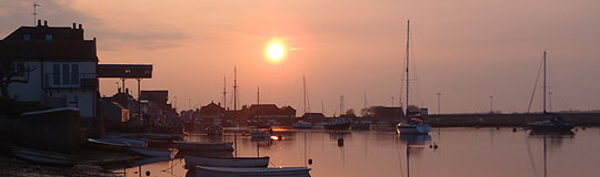 Wells quayside at sunset, Wells-next-the-Sea, Norfolk